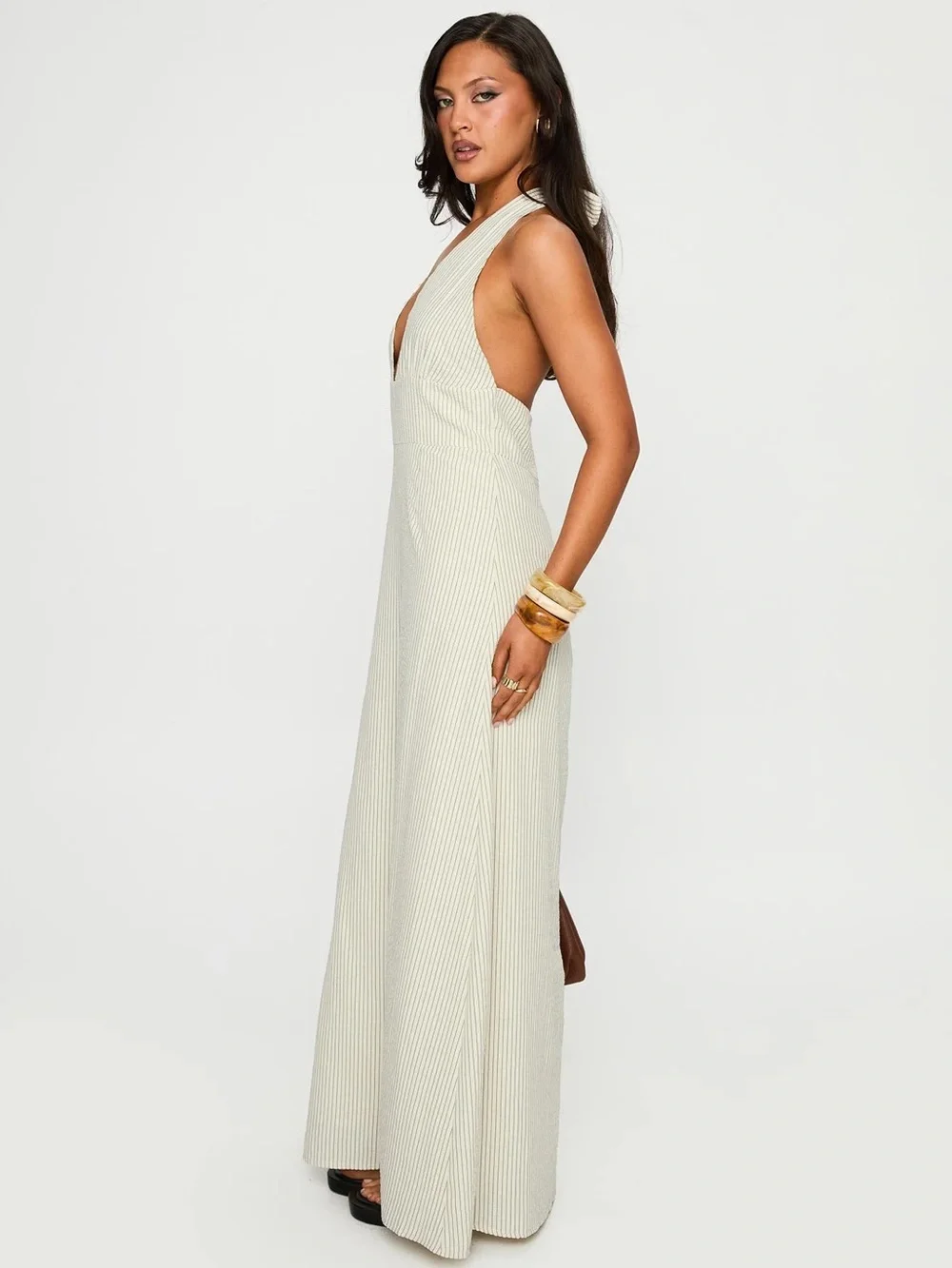 Princess Polly Caralyn Halter Maxi Dress Multi Stripe - 0 - Picture 2 of 7